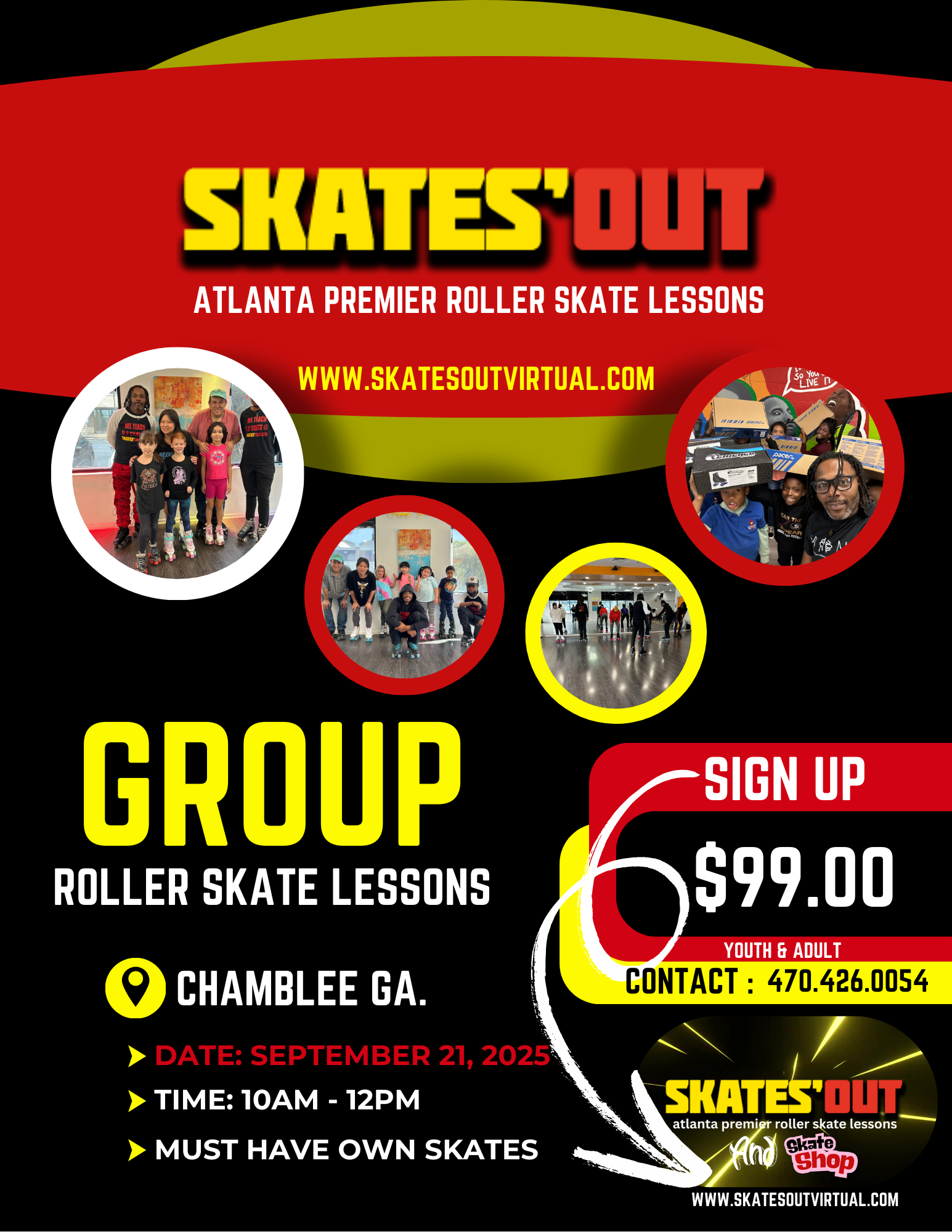 Skates Out Atlanta's Premier Roller skate lesson Sunday September 21, 2025