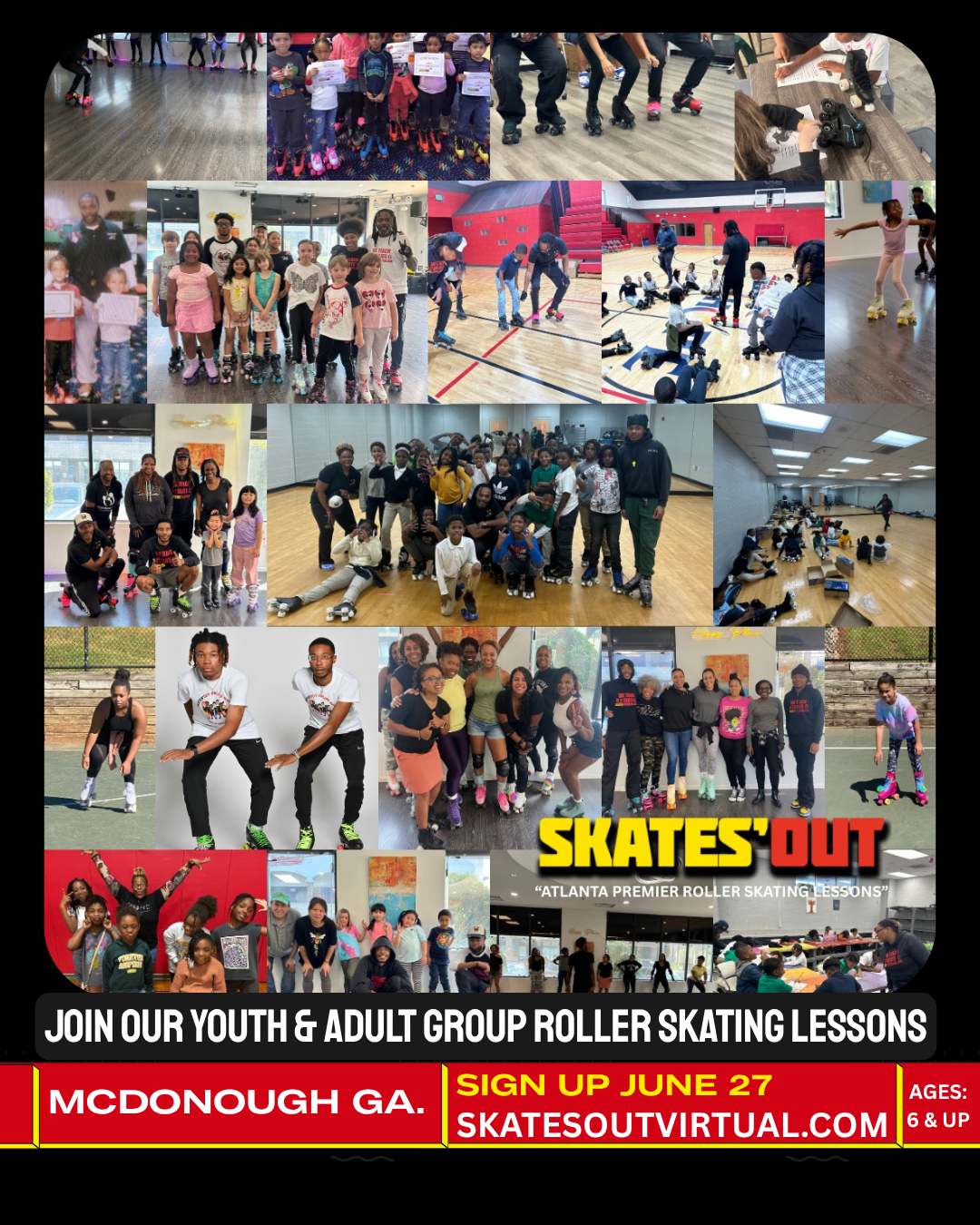Mcdonough Ga. June 27 Group Roller skate lessons